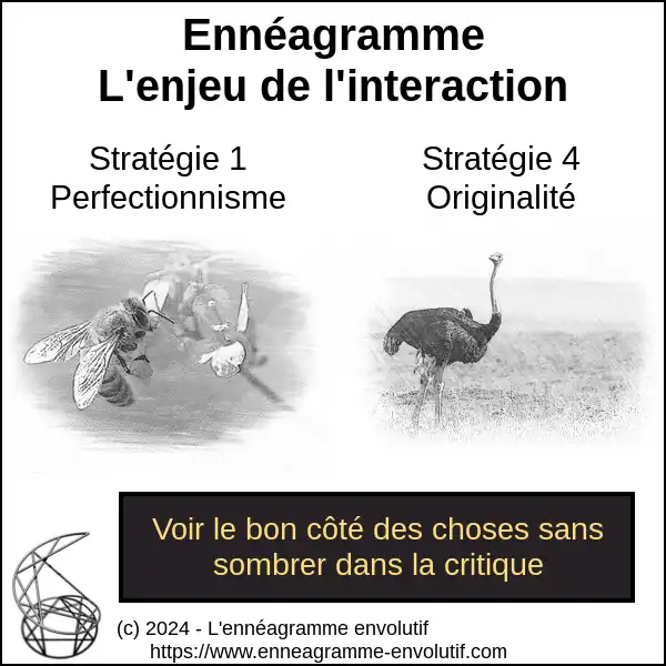 Interaction ennéagramme entre 4 et 1