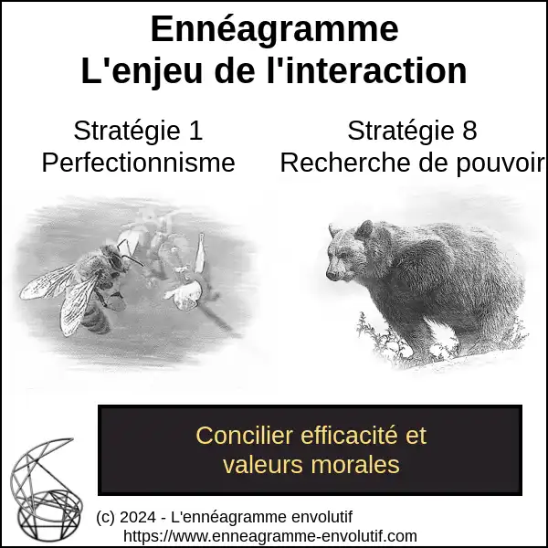 Interaction ennéagramme entre 8 et 1