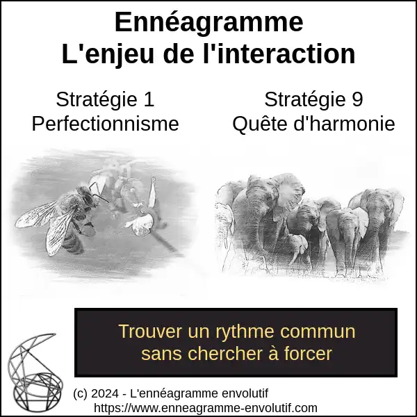 Interaction ennéagramme entre 9 et 1